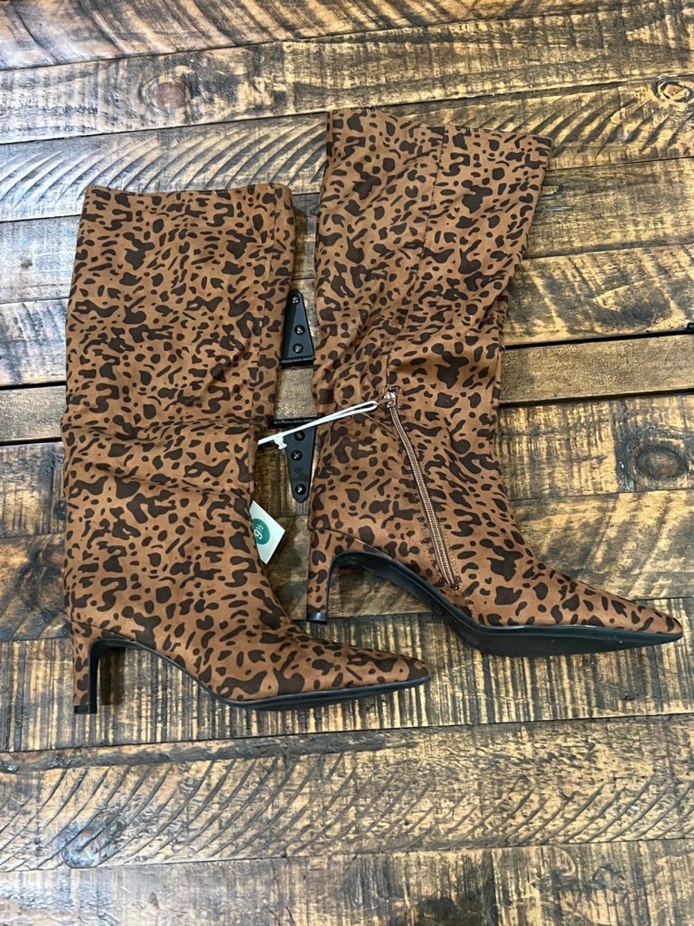 Leopard Print Mid-Calf Women's Boots in Brown